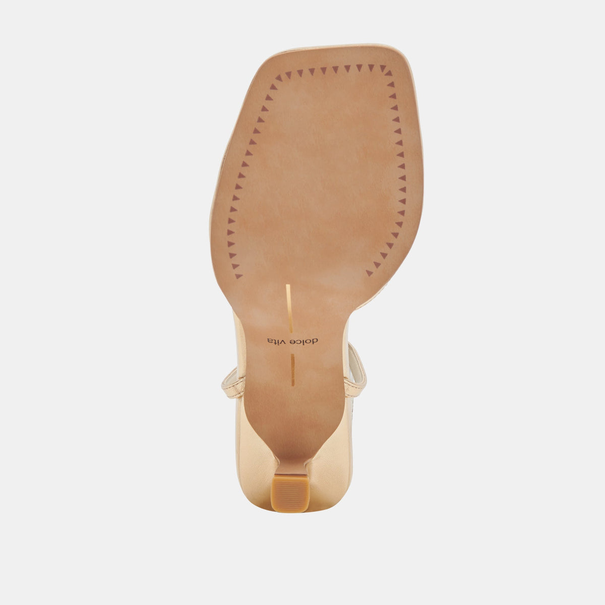Manji Wide Light Gold Metallic Leather Heels | Dolce Vita Exclusive