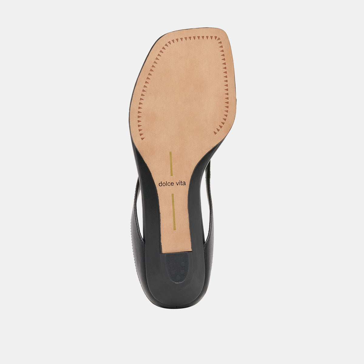 GIZEL Black Leather Thong Square-Toe Sandals | Dolce Vita Classic