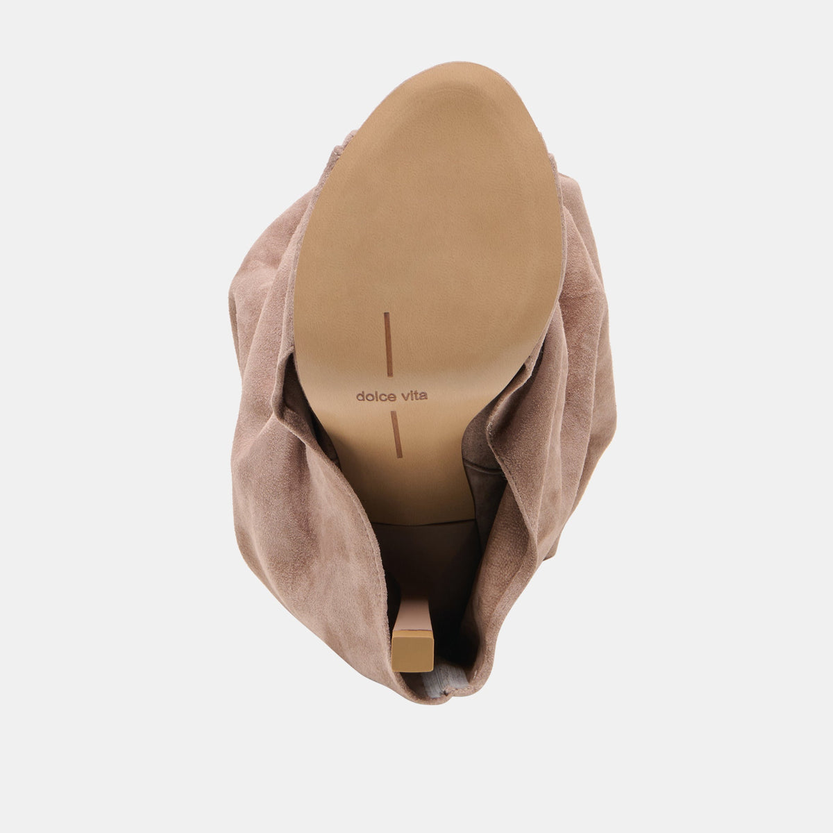 CLYFF Taupe Suede Slouch Foldover Open-Toe Boots | Dolce Vita Exclusive