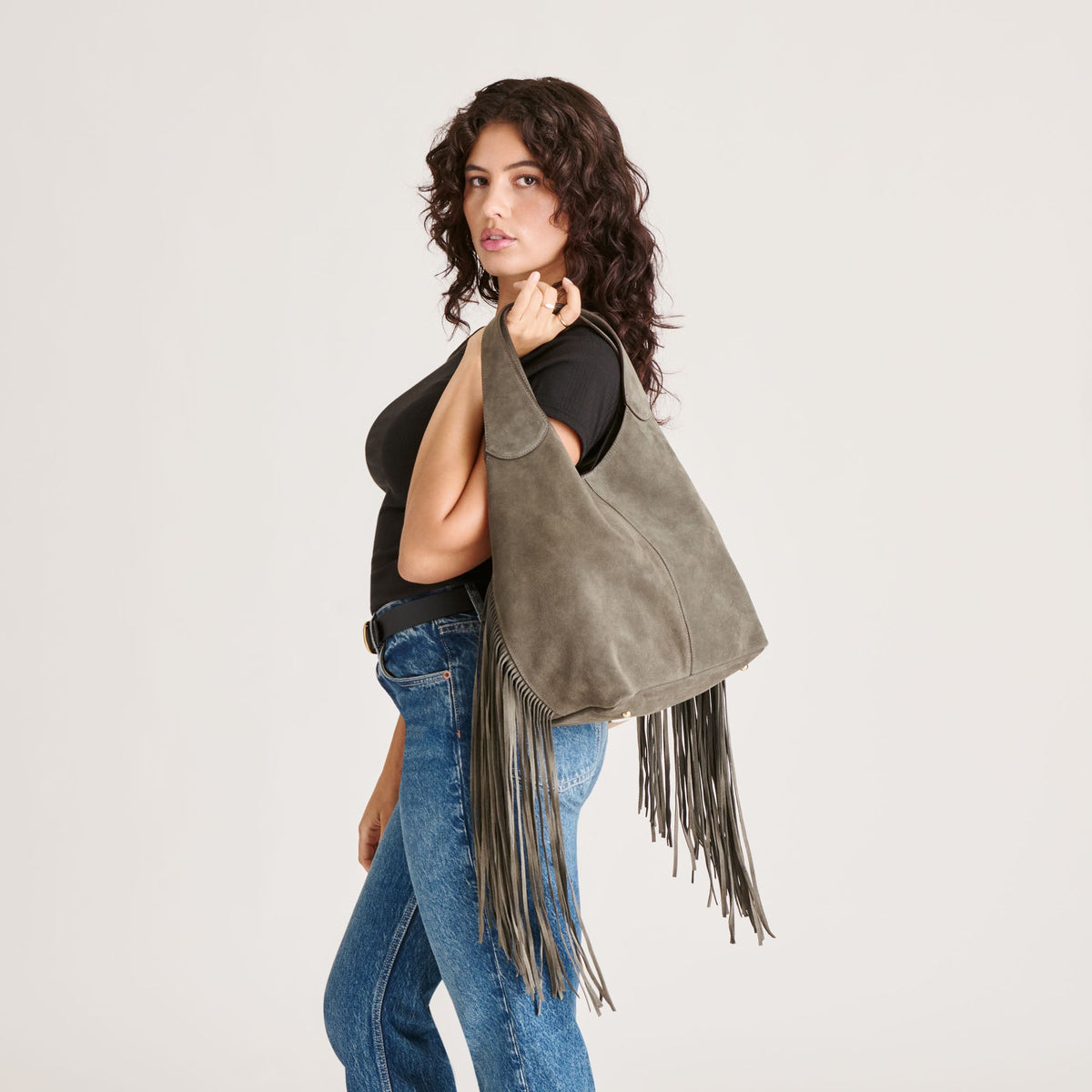 Nakoma Olive Suede Shoulder Bag | Dolce Vita Popular