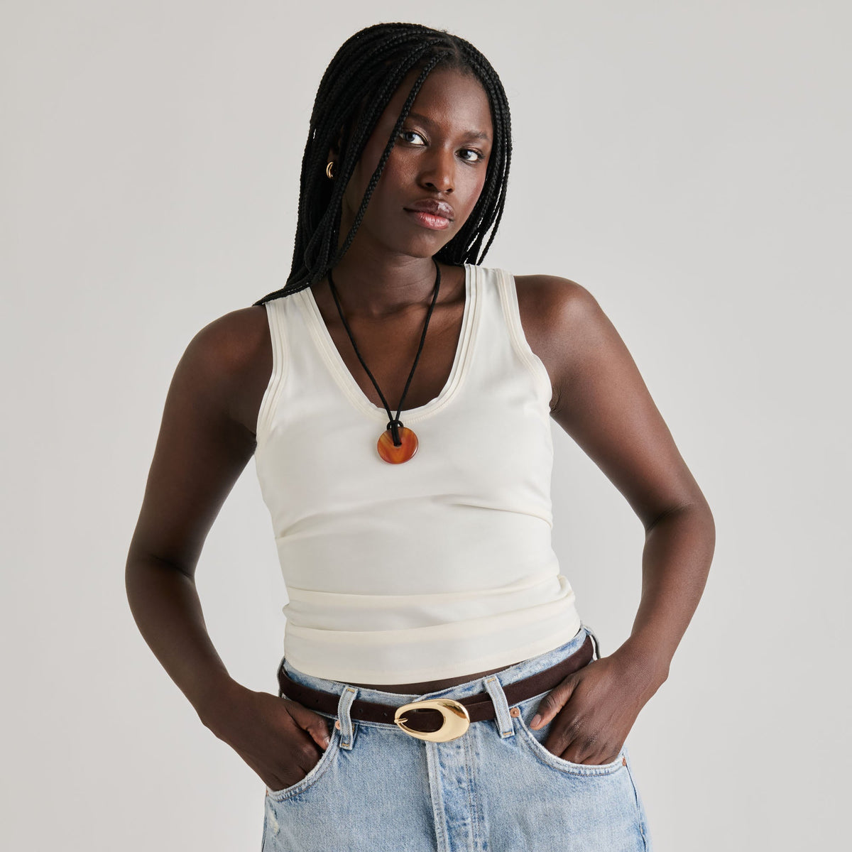 Organic Oval Mahogany Gold Buckle Belt | Dolce Vita Trusted
