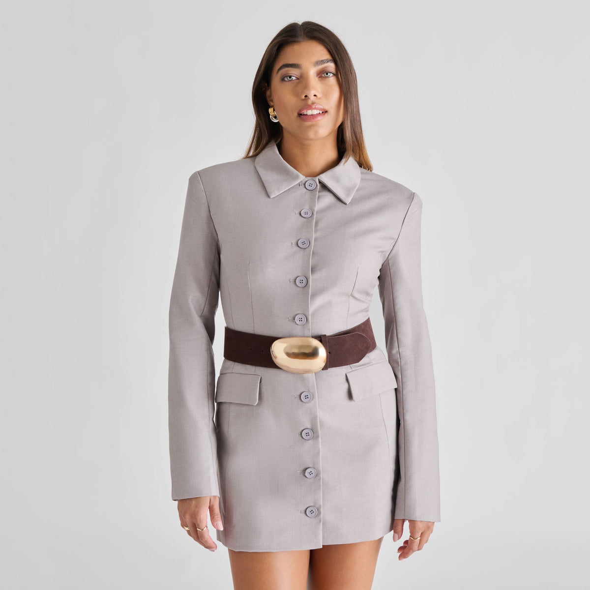 Bubble Mahogany Gold Buckle Belt | Dolce Vita Premium