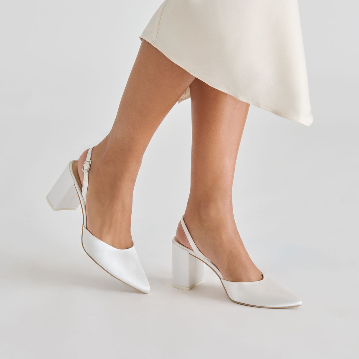 Carel True White Satin High Heels | Dolce Vita Everyday