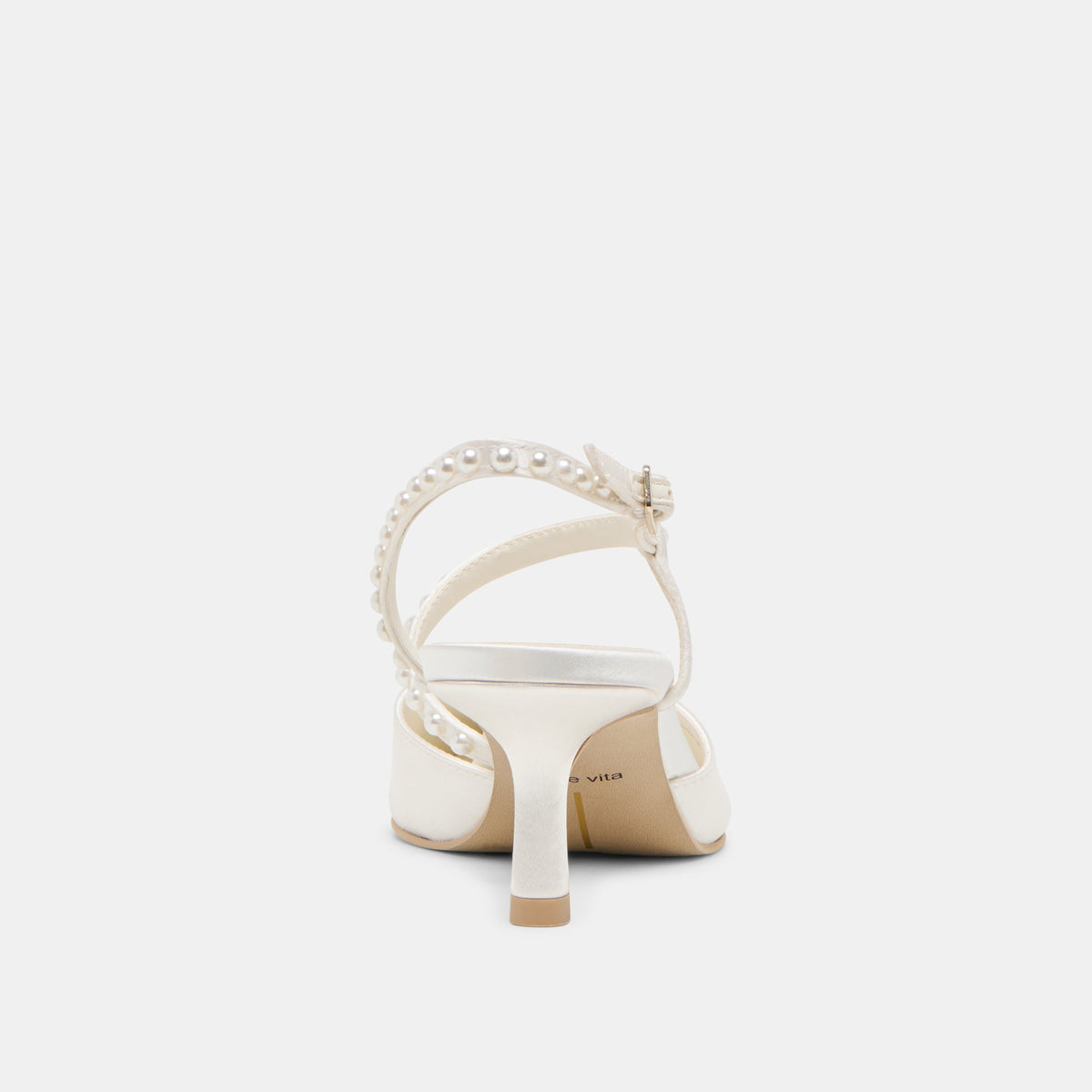 Kamra Pearl True White Satin Mid Heels | Dolce Vita Customer Favorite