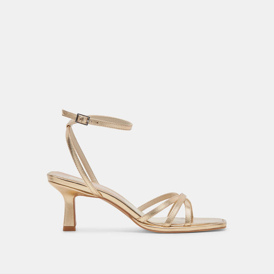 Manji Light Gold Metallic Leather Heels | Dolce Vita Best Seller