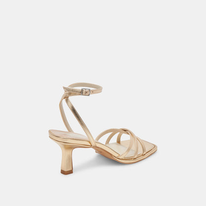 Manji Light Gold Metallic Leather Heels | Dolce Vita Best Seller