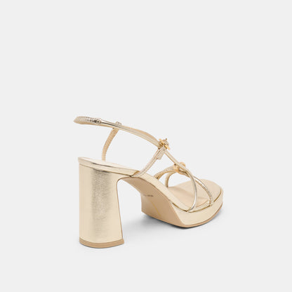 Odete Gold Leather Heels | Dolce Vita Featured