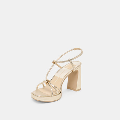 Odete Gold Leather Heels | Dolce Vita Featured