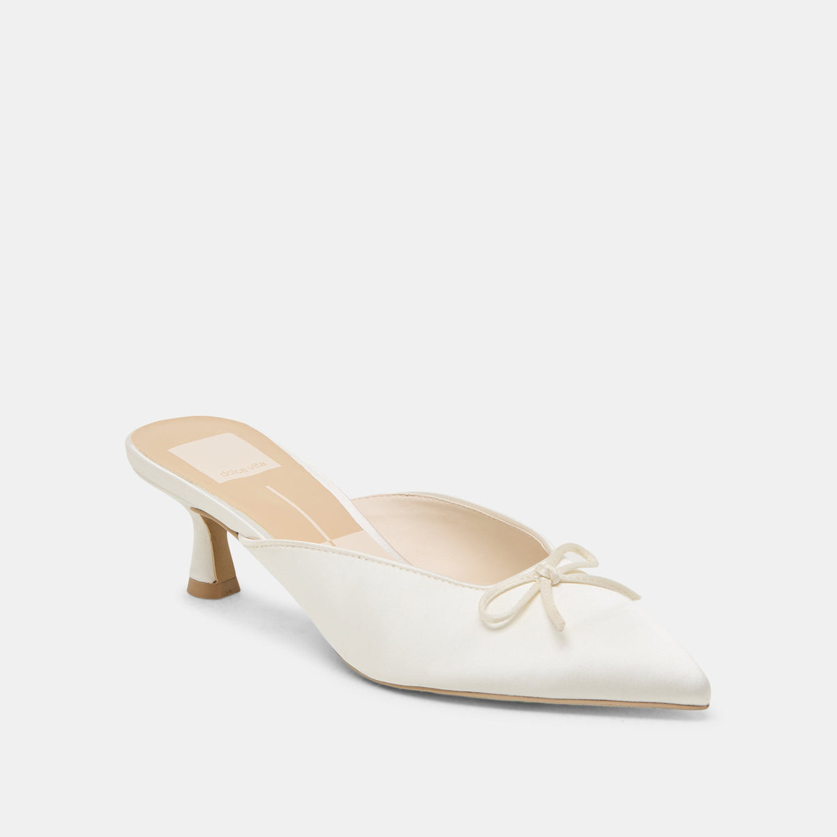 Cleo Off White Satin Heels | Dolce Vita Featured