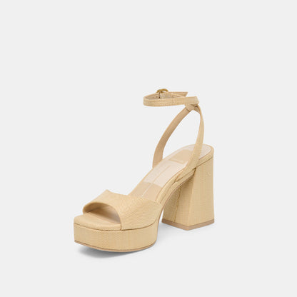 Felica Natural Raffia Heels | Dolce Vita Discount