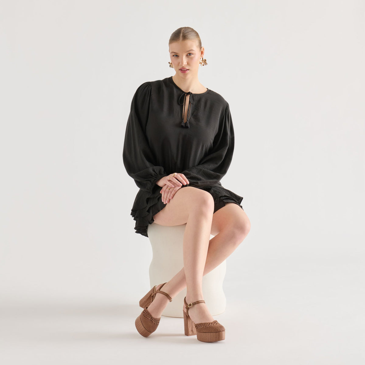 Gero Mid Brown Woven Raffia Heels | Dolce Vita Recommended
