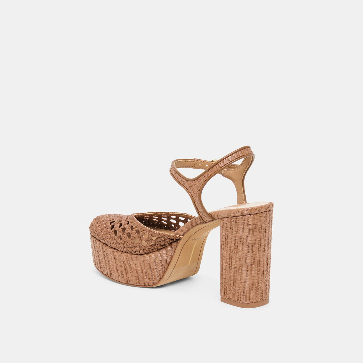 Gero Mid Brown Woven Raffia Heels | Dolce Vita Recommended