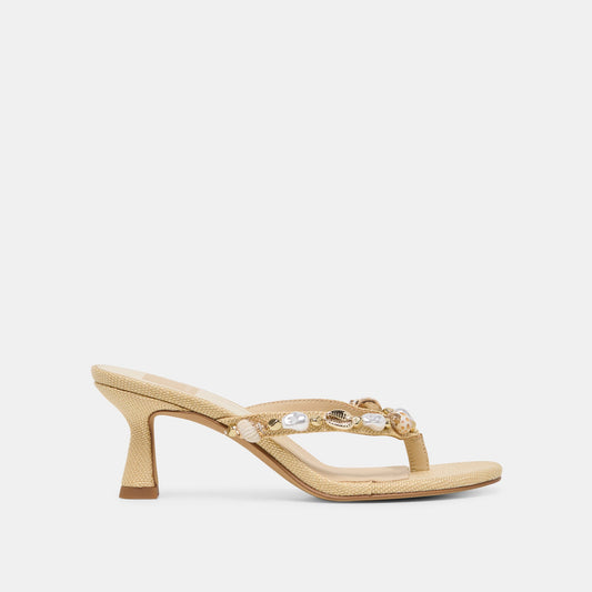 Daksie Lt Natural Raffia Heels | Dolce Vita Sale