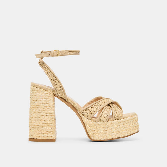 Danila Lt Natural Cross Hatch Raffia Heels | Dolce Vita Featured