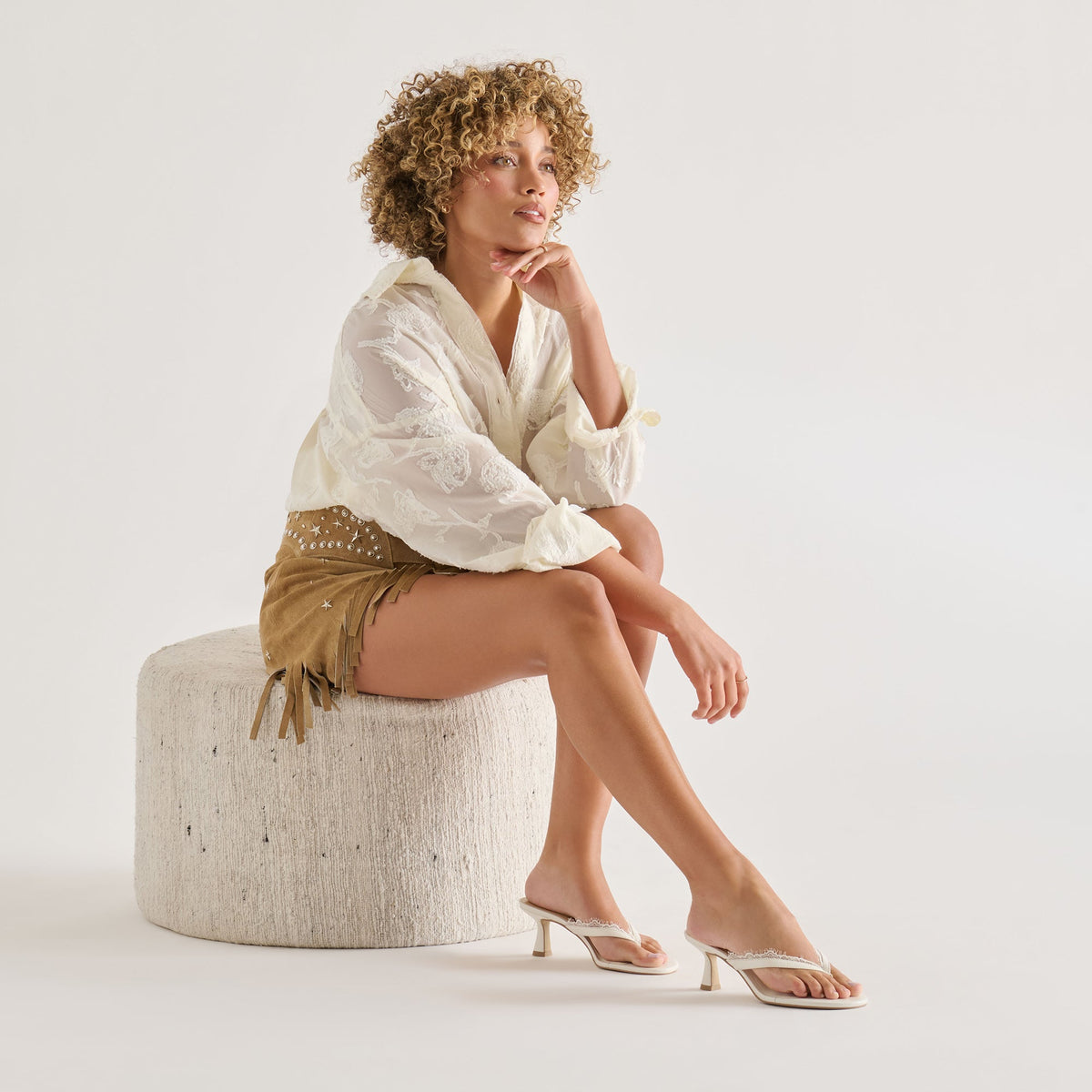 Daksie Lace True White Leather Heels | Dolce Vita Everyday