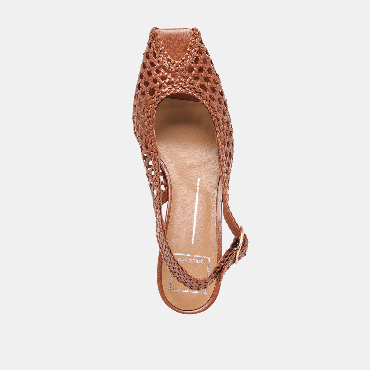 REMLA Tan Woven Leather Peep-Toe Kitten Heel | Dolce Vita Latest