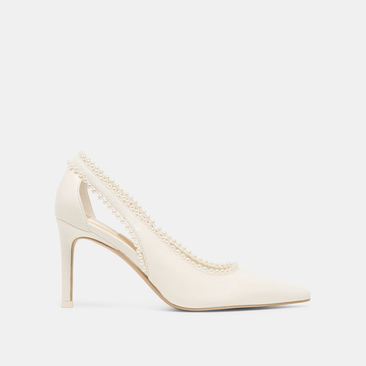 Kelson Pearl True White Leather Heels | Dolce Vita Premium