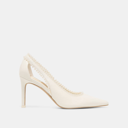 Kelson Pearl True White Leather Heels | Dolce Vita Premium