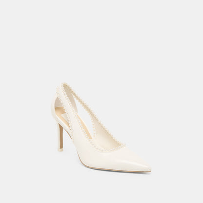 Kelson Pearl True White Leather Heels | Dolce Vita Premium