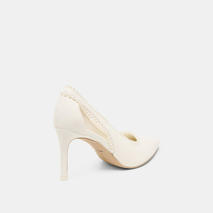 Kelson Pearl True White Leather Heels | Dolce Vita Premium