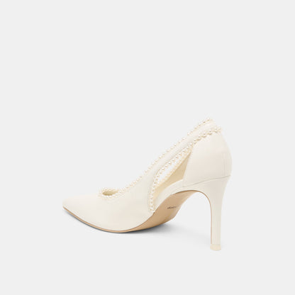 Kelson Pearl True White Leather Heels | Dolce Vita Premium