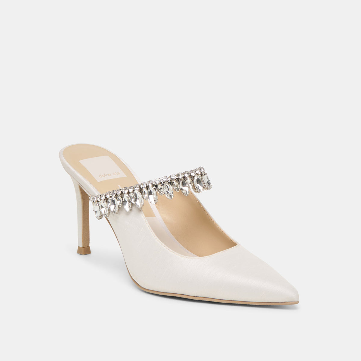Keli Crystal White Satin Heels | Dolce Vita Deals