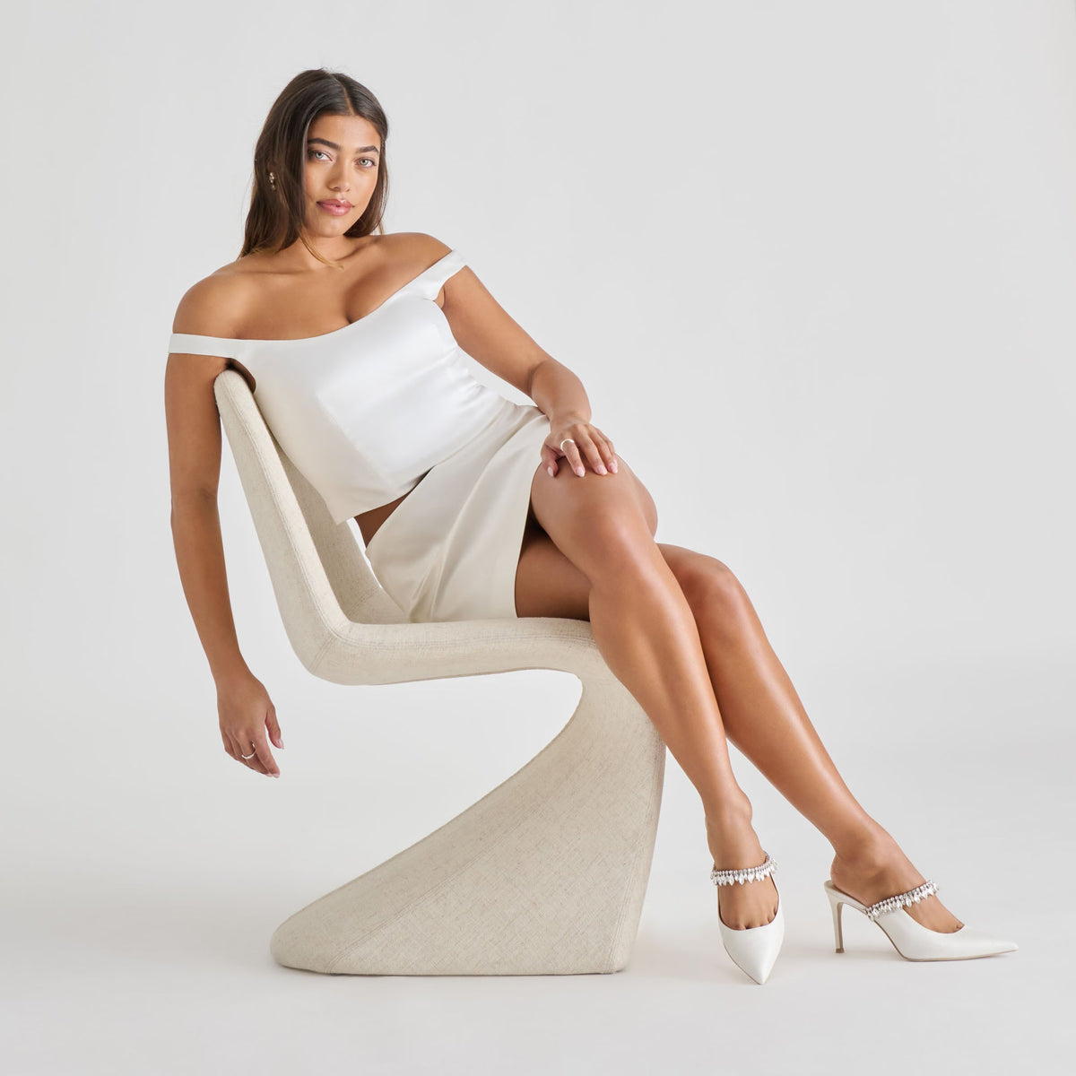 Keli Crystal White Satin Heels | Dolce Vita Deals