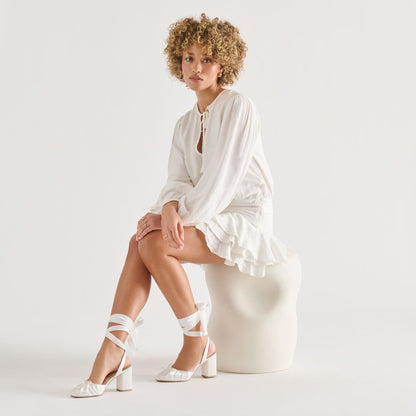 Tisha True White Satin Heels | Dolce Vita Signature