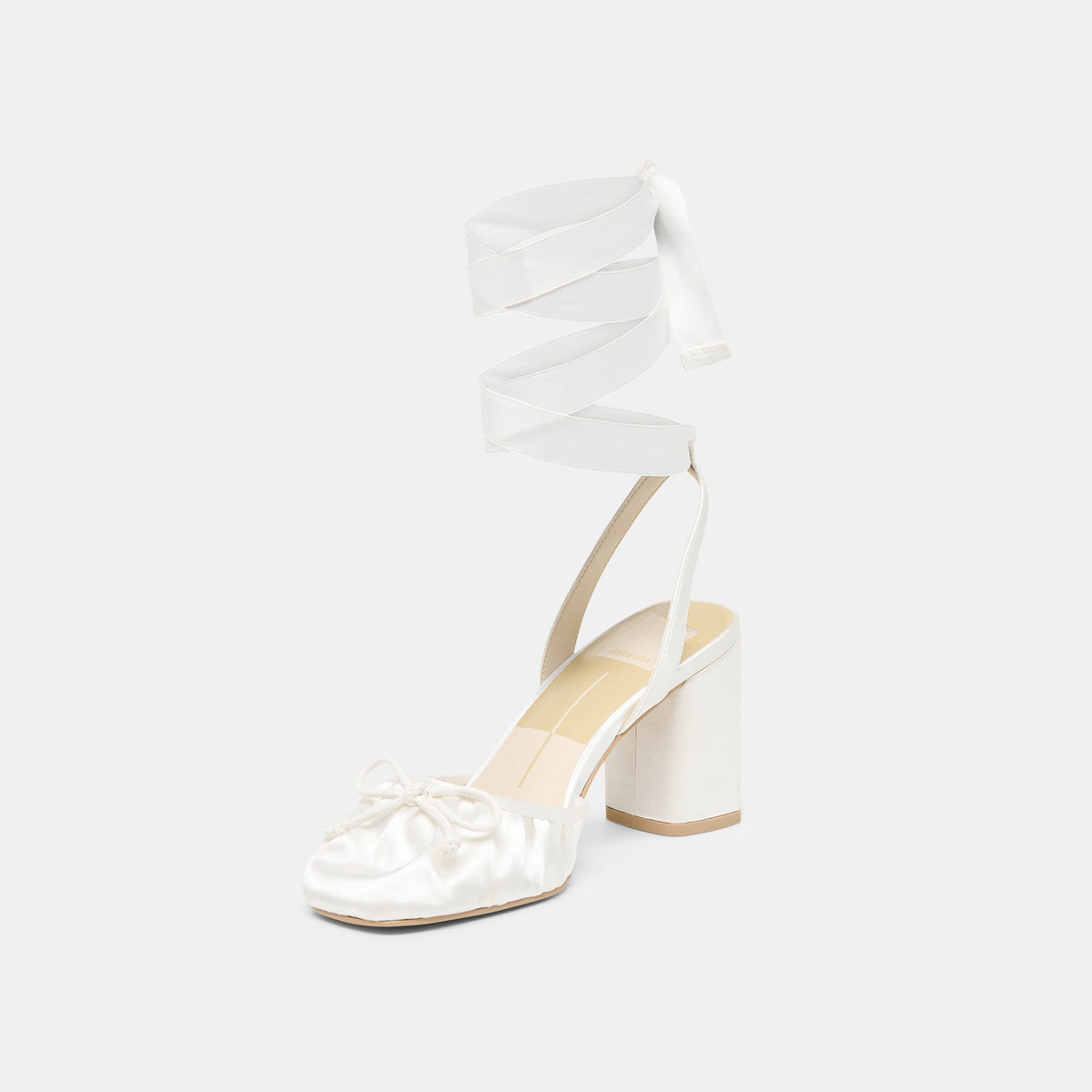 Tisha True White Satin Heels | Dolce Vita Signature