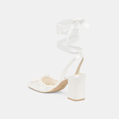 Tisha True White Satin Heels | Dolce Vita Signature