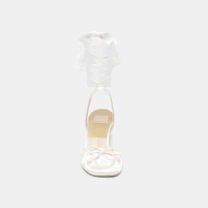 Tisha True White Satin Heels | Dolce Vita Signature