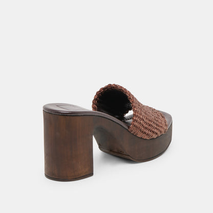 Celest Chocolate Raffia Heels | Dolce Vita Smart Buy