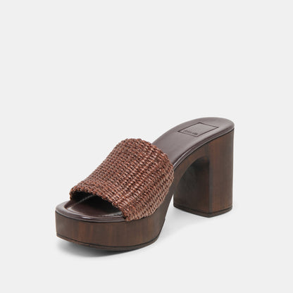 Celest Chocolate Raffia Heels | Dolce Vita Smart Buy