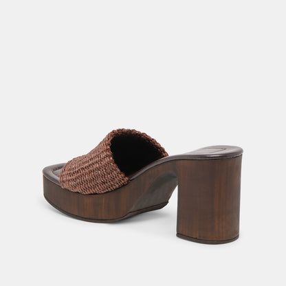 Celest Chocolate Raffia Heels | Dolce Vita Smart Buy