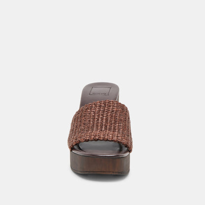 Celest Chocolate Raffia Heels | Dolce Vita Smart Buy