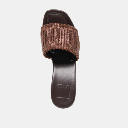 Celest Chocolate Raffia Heels | Dolce Vita Smart Buy
