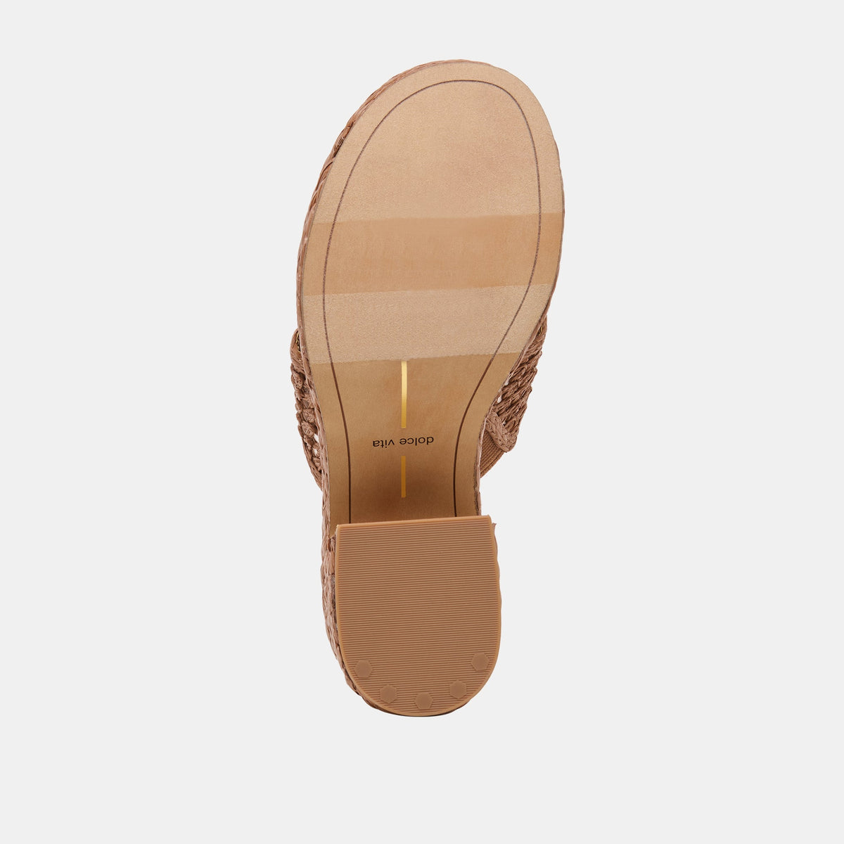 RIPPLE Mid Brown Raffia Platform Thong Block Heel | Dolce Vita Special Offer