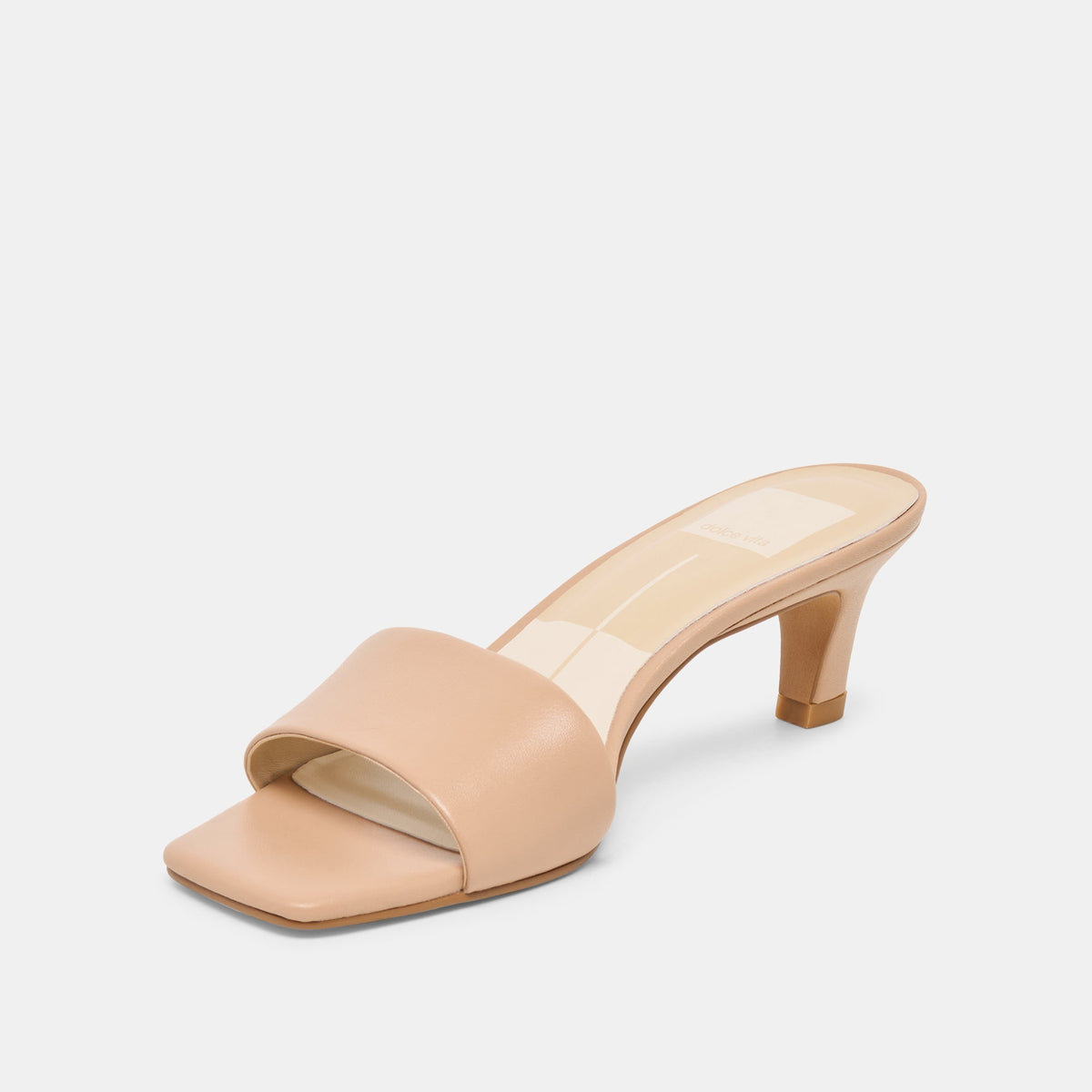 Rexa Wide Light Tan Leather Heels | Dolce Vita Latest
