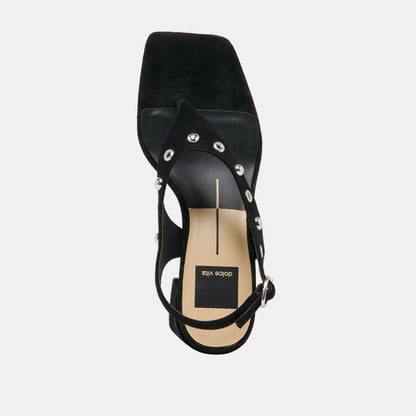 Yves Stud Onyx Suede Heels | Dolce Vita Best Price