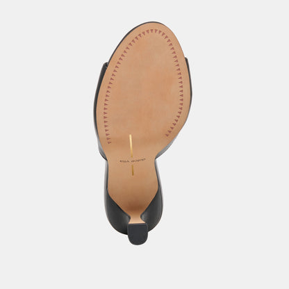 ROSHA Black Leather Open-Toe Mule Heels | Dolce Vita Great Value