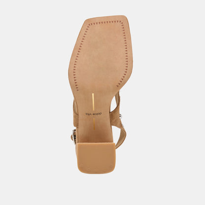 Yves Stud Lt Brown Suede Heels | Dolce Vita Classic