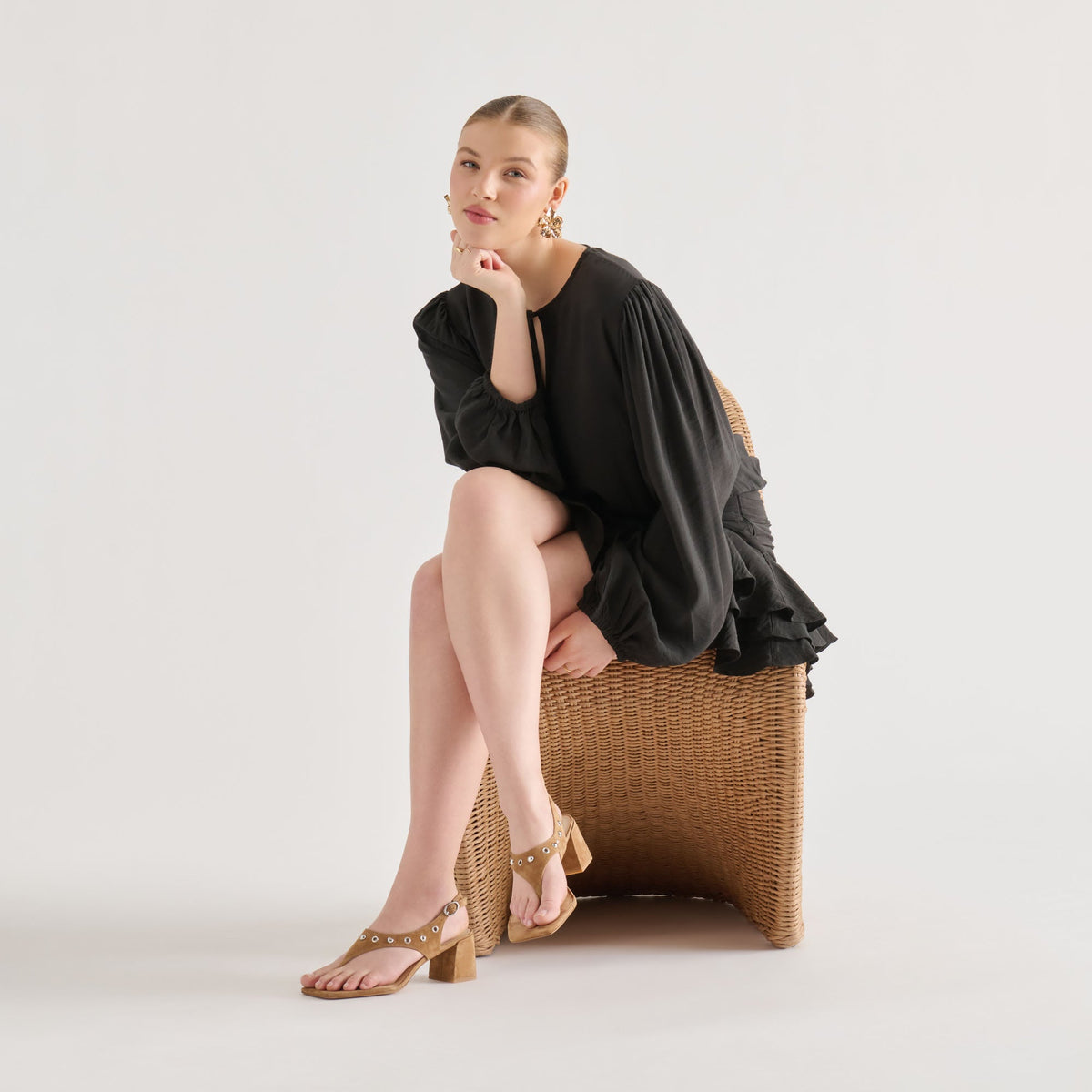Yves Stud Lt Brown Suede Heels | Dolce Vita Classic