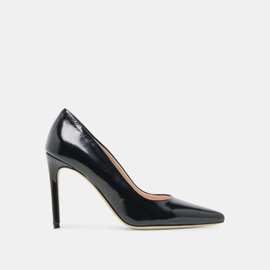 LANKY Black Leather Closed-Toe Pump Stiletto Heels | Dolce Vita Great Value