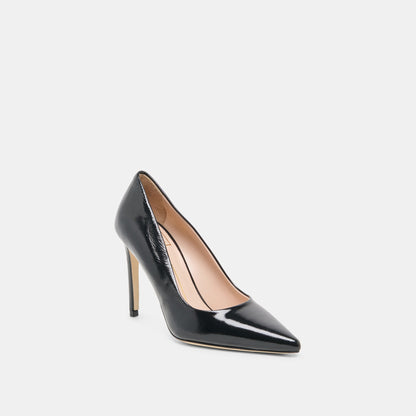 LANKY Black Leather Closed-Toe Pump Stiletto Heels | Dolce Vita Great Value