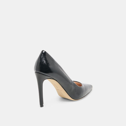 LANKY Black Leather Closed-Toe Pump Stiletto Heels | Dolce Vita Great Value