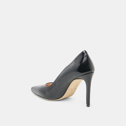 LANKY Black Leather Closed-Toe Pump Stiletto Heels | Dolce Vita Great Value