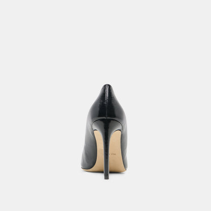 LANKY Black Leather Closed-Toe Pump Stiletto Heels | Dolce Vita Great Value