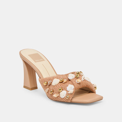 Tylah Toffee Beaded Raffia Heels | Dolce Vita Everyday