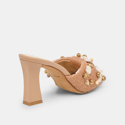 Tylah Toffee Beaded Raffia Heels | Dolce Vita Everyday