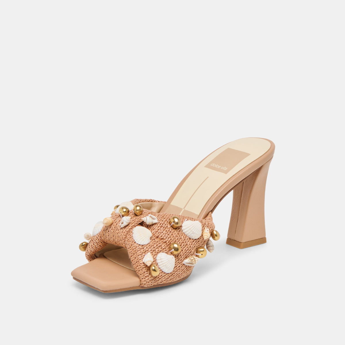 Tylah Toffee Beaded Raffia Heels | Dolce Vita Everyday
